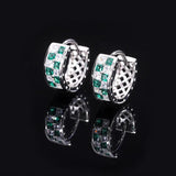 925 Silver 6*15MM Ruby Sapphire Earrings Anniversary Gift