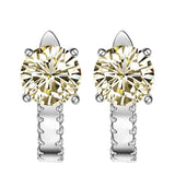 925 Silver Citrine Pink Sapphire Diamond Ear Studs