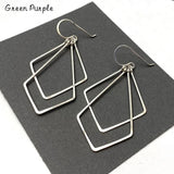 925 Silver Filled Triangle Drop Earrings for Women