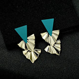 925 Silver Needle Triangle Stitch Small Skirt Earrings