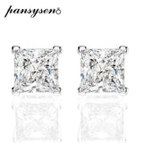 925 Silver 6MM Pink Yellow Diamond Stud Earrings
