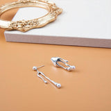 925 Sterling Silver Irregular Pearl Drop Earrings