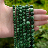 Green Jades Stone Beads Round Spacer Beads Jewelry Making Charms Bracelet