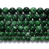 Green Jades Stone Beads Round Spacer Beads Jewelry Making Charms Bracelet
