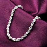 925 Silver Water Wave Chain Bracelet Wedding Jewelry