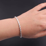 925 Silver Water Wave Chain Bracelet Wedding Jewelry
