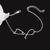 925 Silver Stethoscope Chain Bracelet for Women Wedding Party