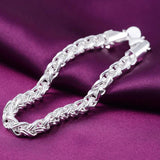 925 Silver Fishbone Bracelet Women Men's Gift