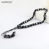 Allah Text Beads Retro Style Bracelet 33 Beads Islam Muslim Allah 10*13mm