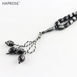Allah Text Beads Retro Style Bracelet 33 Beads Islam Muslim Allah 10*13mm