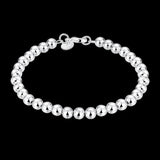 6mm Hollow Mens Beaded Bracelets Homme Fashion925 Sterling Silver String