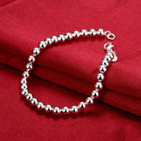 6mm Hollow Mens Beaded Bracelets Homme Fashion925 Sterling Silver String