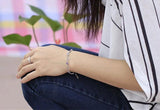 Sterling Silver Amethyst Double Heart Love Bracelet for Women