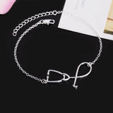 925 Silver Stethoscope Bracelet 8 Inches for Women