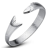 925 Silver Lucky Fish Bracelet Bangle for Women