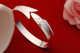925 Silver Lucky Fish Bracelet Bangle for Women