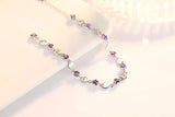 925 Silver Love Heart Zirconia Charm Bracelet Crystal Wedding Party Jewelry