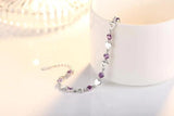 925 Silver Love Heart Zirconia Charm Bracelet Crystal Wedding Party Jewelry