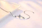 925 Silver Twist Flower Zirconia Bracelet Women Crystal Clover Pulseira Jewelry