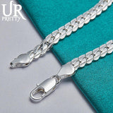 925 Sterling Silver 6mm Lace Chain Bracelet for Women Wedding Engagement