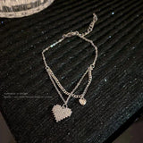 Double Layer Love Titanium Steel Bracelet Feminine Sweet All-Match