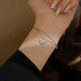 Double Layer Love Titanium Steel Bracelet Feminine Sweet All-Match