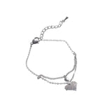 Double Layer Love Titanium Steel Bracelet Feminine Sweet All-Match