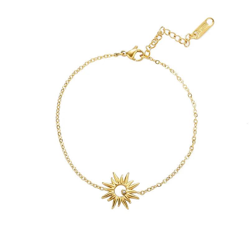 Sunflower Stainless Steel Bracelet European and American Style Retro