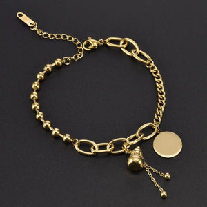 Vintage Titanium Steel Gourd Bracelet for Women