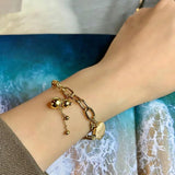 Vintage Titanium Steel Gourd Bracelet for Women
