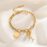 Vintage Titanium Steel Gourd Bracelet for Women