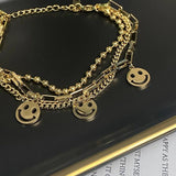 Smiling Face Titanium Steel Bracelet - Japanese Style Jewelry