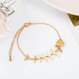 Fishbone Bracelet Women's Double Wear Anklet Jewelry