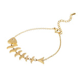 Fishbone Bracelet Women's Double Wear Anklet Jewelry