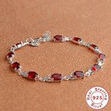 Plata 925 Sterling Silver Heart Bracelet&Bangle Wedding&Birthday Vintage Jewelry