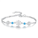 925 Sterling Silver Snowflake Bracelet for Women, Christmas Party Gift