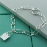 925 Silver Nice Bag Shoes Charms Bracelet Gift