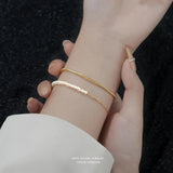 925 Silver Irregular Pearl Chain Bracelet for Women