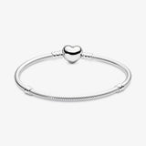 925 Silver Bracelet Women Charms Beads Heart Star Crystals Bangles