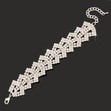 925 Silver Zircon Crystal Charm Bracelet Wedding Jewelry