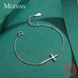 925 Silver Cross Bracelets Chain for Women Girls