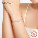 Clear CZ Bracelets 925 Sterling Silver Chain Bracelet for Wedding