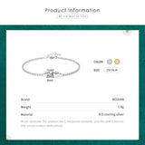 Clear CZ Bracelets 925 Sterling Silver Chain Bracelet for Wedding