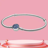 925 Silver Bracelet Star Clasp Snake Chain Rose DIY Charms Bracelet