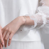 Minimalist Bamboo Chain Bracelet 925 Sterling Silver