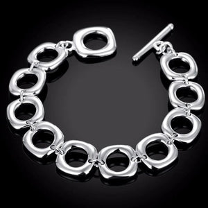Lekani 925 Silver Lucky Bracelet Cuff Bangle Jewelry Gift