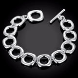 Lekani 925 Silver Lucky Bracelet Cuff Bangle Jewelry Gift