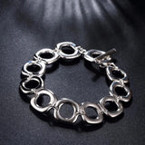 Lekani 925 Silver Lucky Bracelet Cuff Bangle Jewelry Gift