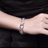 Lekani 925 Silver Lucky Bracelet Cuff Bangle Jewelry Gift