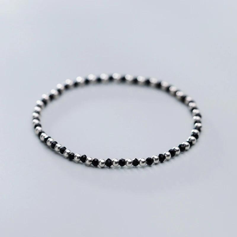 Crystal Ball Strand Bracelet 925 Sterling Silver Fine Jewelry Gift